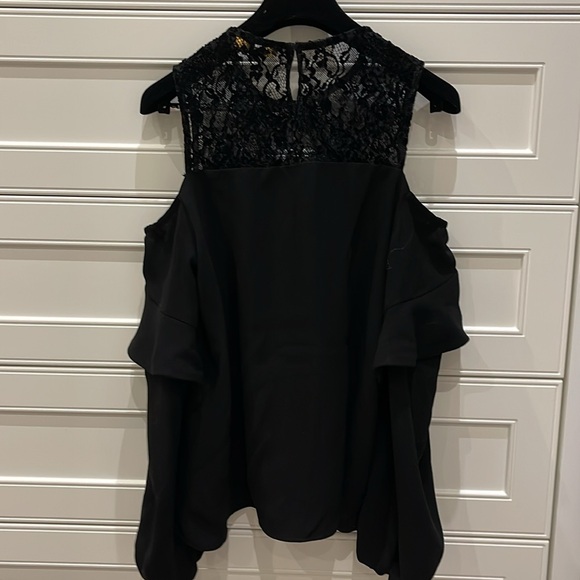 Maje black cold shoulder cut off blouse top long sleeve Size 1 size s - Picture 8 of 11